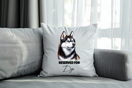 Personalised Huskey - Reserved For - Pet Dog Keepsake Cushion
