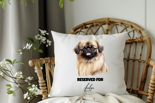 Personalised Pekingese - Reserved For - Pet Dog Keepsake Cushion