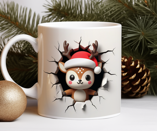 Personalised Reindeer BREAKOUT Christmas Gift Mug