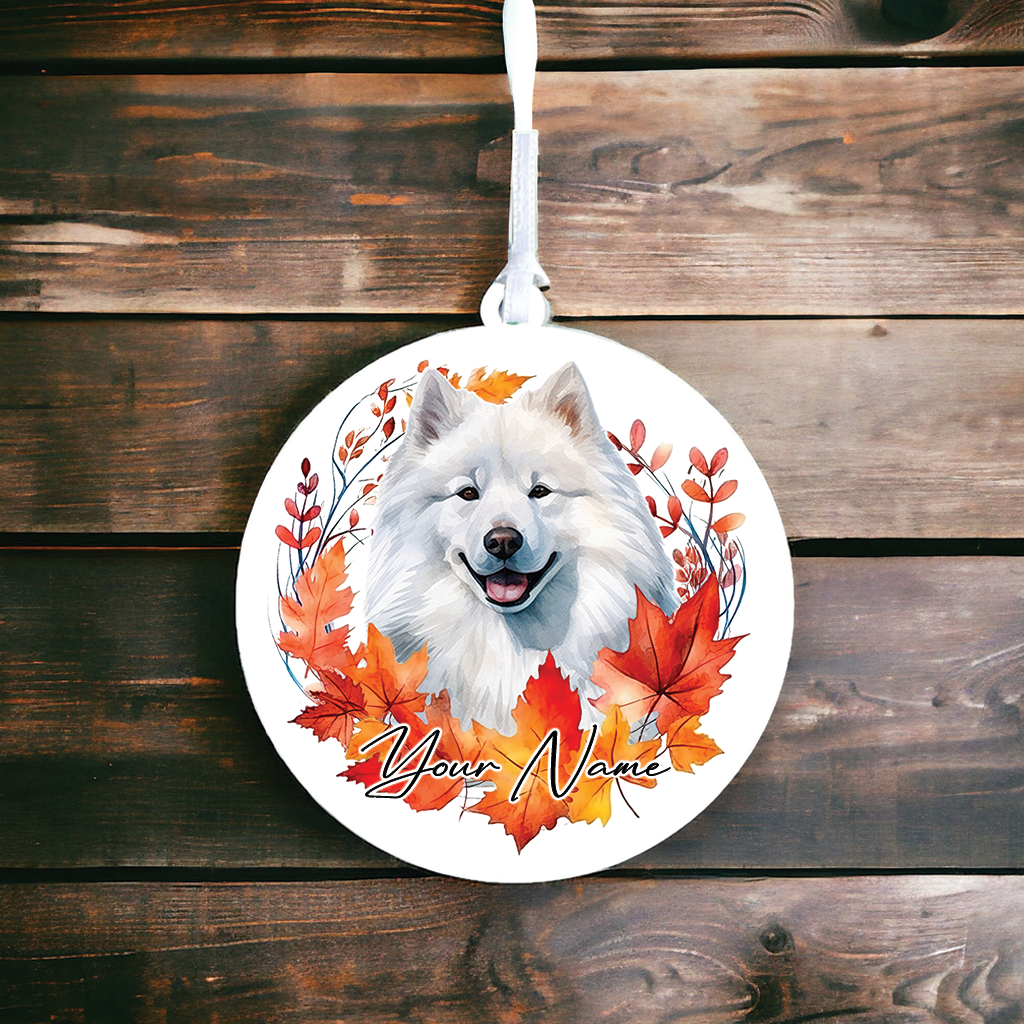 Personalised Rottweiler Autumn Dog Wreath Hanging Decoration