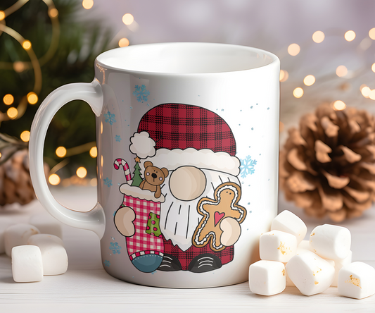 Personalised Whimsical Christmas Santa with Stocking Gift Mug