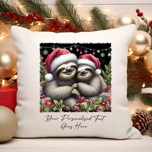 Personalised Christmas Sloth Couple in Santa hat - Keepsake Gift Mug, by Floppsie Moppsie – floppsiemoppsie at floppsiemoppsie.co.uk