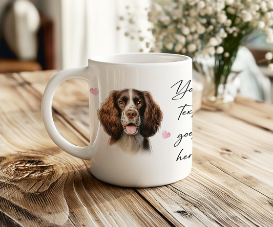 Personalised Dog Gift Mug - Welsh Springer Spaniel with Custom Message and Optional Hearts