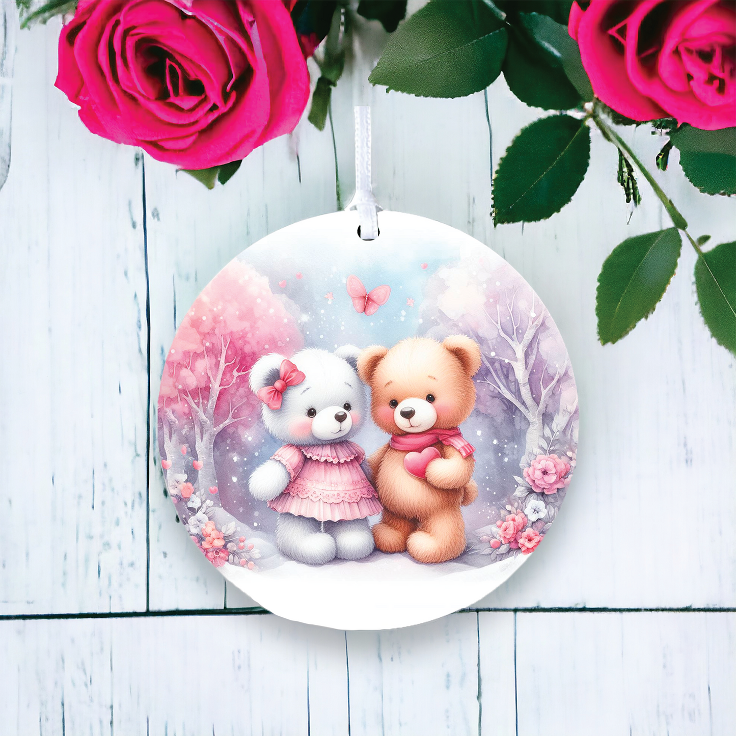 Teddy Bear Winter Love Decoration