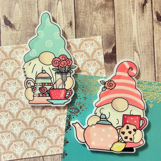 Teapot Gonk Gnomes, Keepsake Gift Magnet, by Floppsie Moppsie – floppsiemoppsie at floppsiemoppsie.co.uk