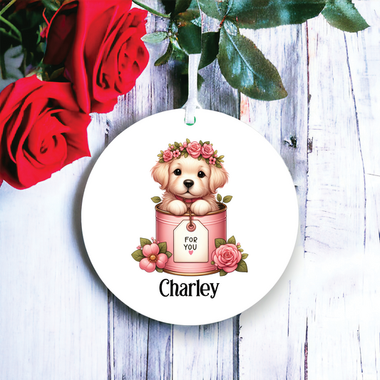 Personalised Golden Retriever Love Decoration