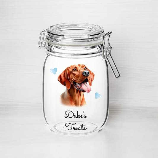 Personalised Vizsla - Dog Treat Kilner Style Gift Jar B - DGJR47