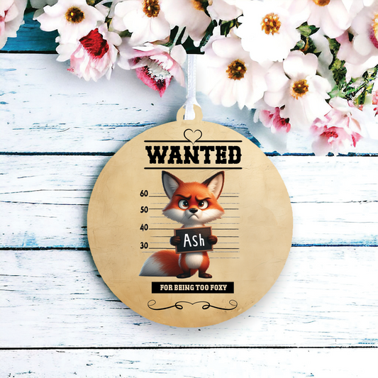 Personalised Fox Animal Wanted Decoration
