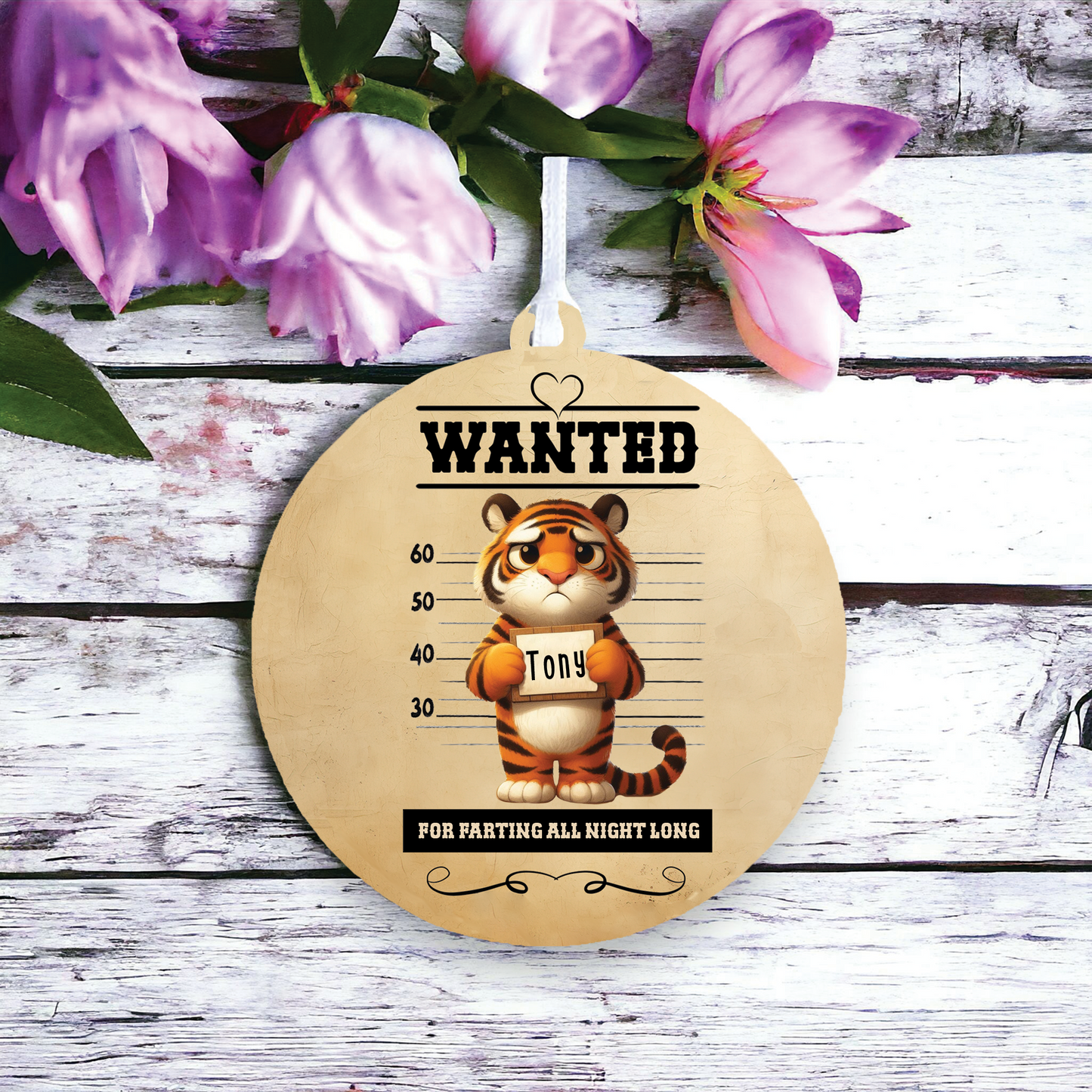 Personalised Tiger Animal Wanted Decoration