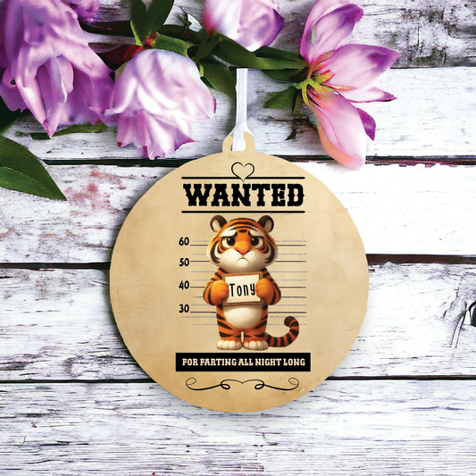 Personalised Tiger Animal Wanted Decoration