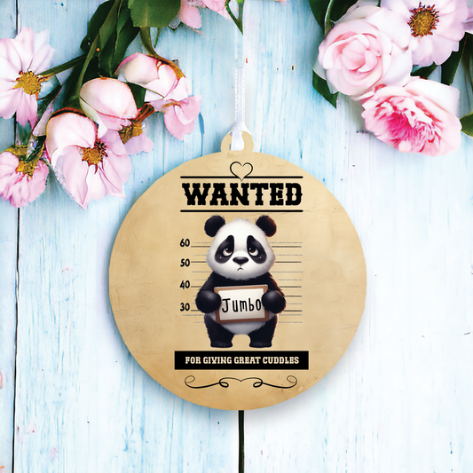 Personalised Panda Animal Wanted Decoration