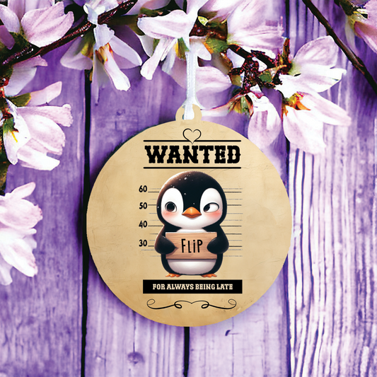 Personalised Penguin Animal Wanted Decoration