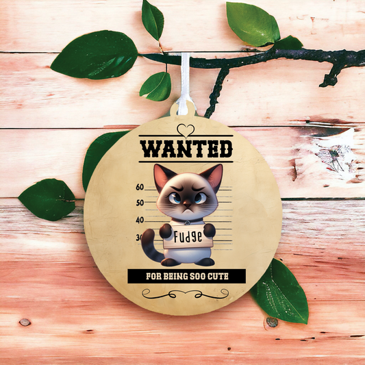 Personalised Siamese Cat Wanted Decoration
