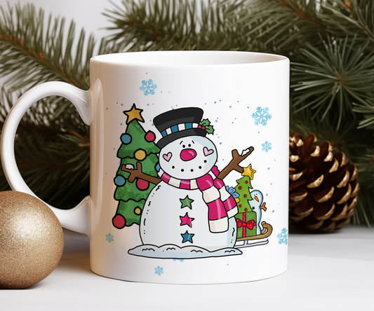 Personalised Whimsical Christmas Snowman - Gift Mug
