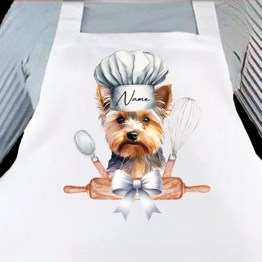 Personalised Pet Chef Dog – Yorkshire Terrier - Keepsake Gift Kitchen Baking Cooking Apron, by Floppsie Moppsie – floppsiemoppsie at floppsiemoppsie.co.uk