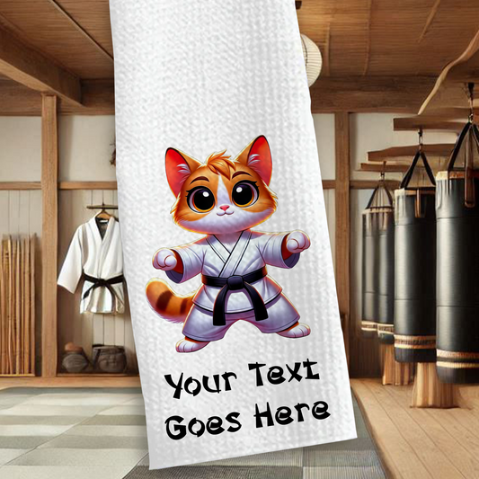 Personalised Cat Martial Arts Animals Karate Gi Sports Towel