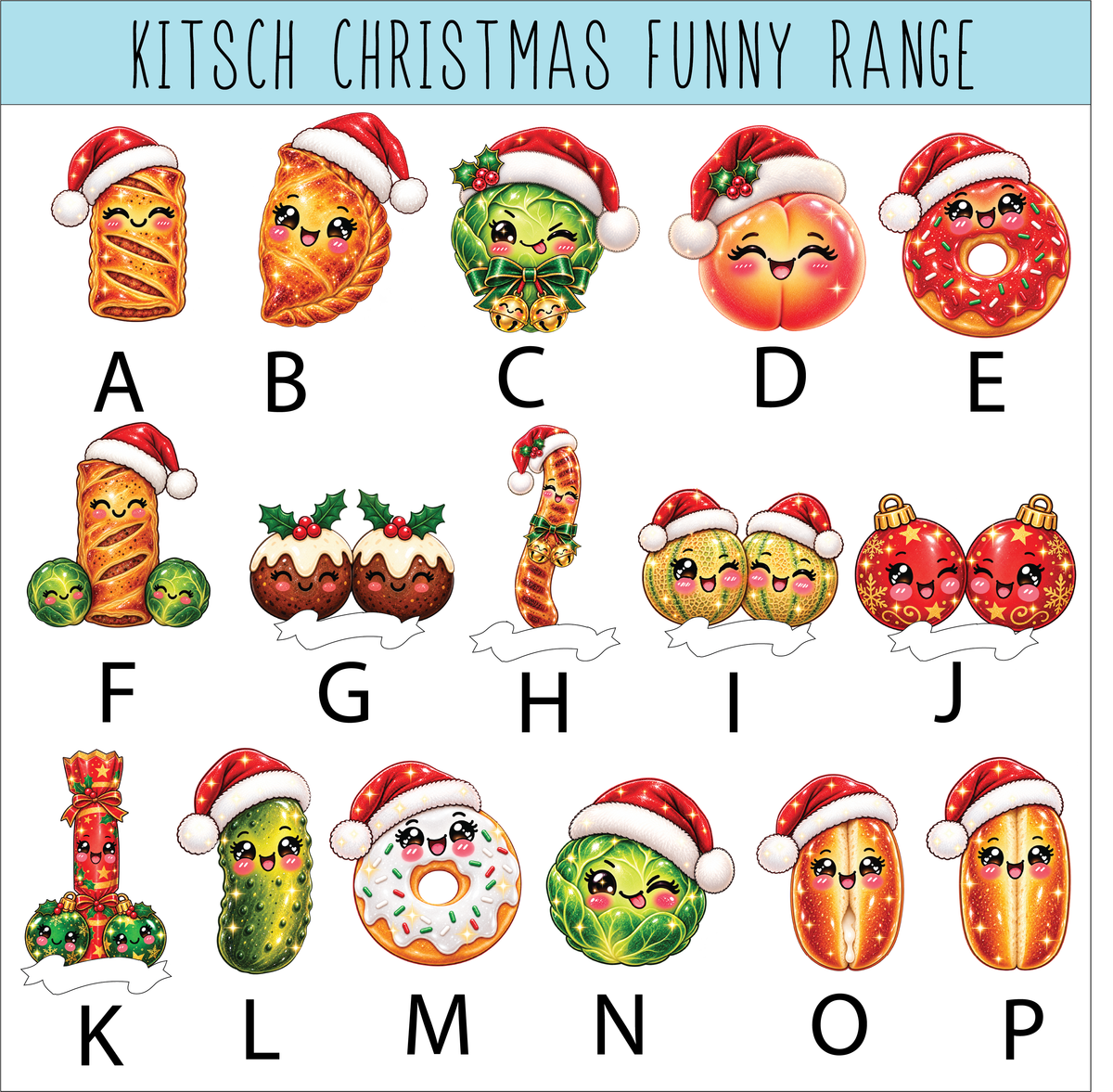Personalised Kitsch Funny Christmas Food Baubles