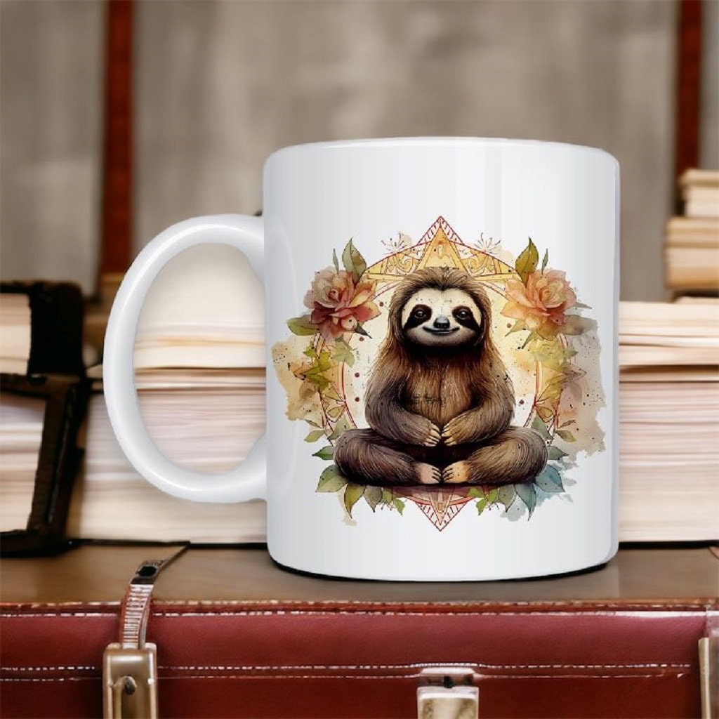 Personalised Sloth Mandala Mug