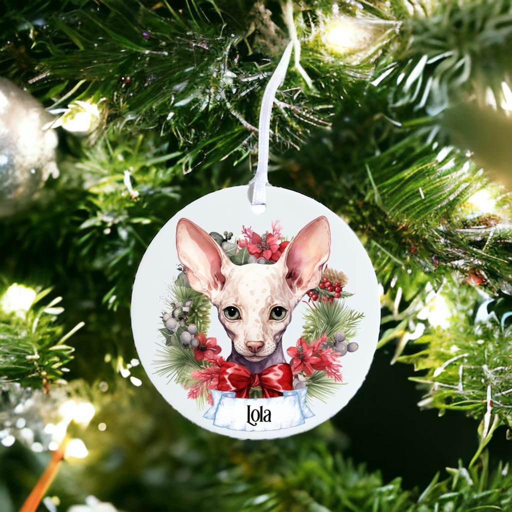 Personalised Pet Cat - Cornish Rex - Acrylic Bauble Christmas Tree Ornament Decoration Gift Keepsake