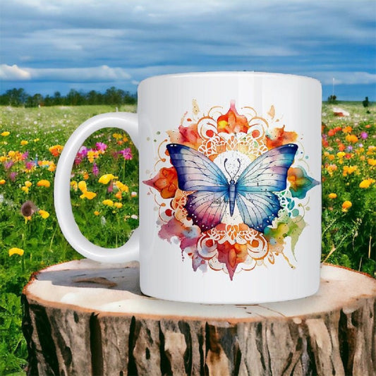 Personalised Butterfly Mandala Mug