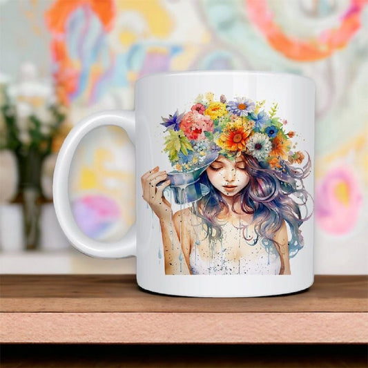 Personalised Flower Hat Mug